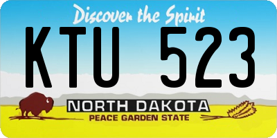 ND license plate KTU523