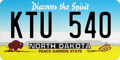 ND license plate KTU540