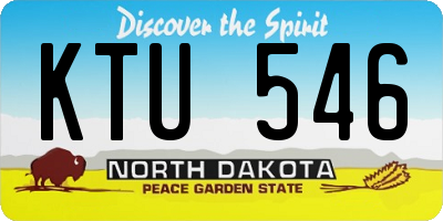 ND license plate KTU546