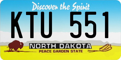 ND license plate KTU551
