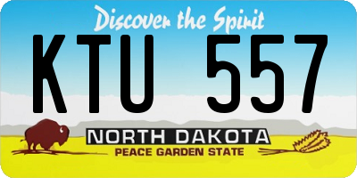 ND license plate KTU557