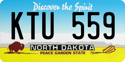 ND license plate KTU559