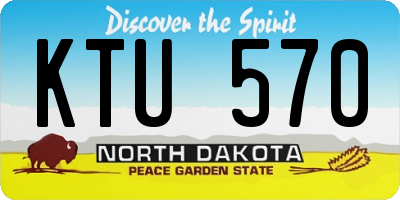 ND license plate KTU570