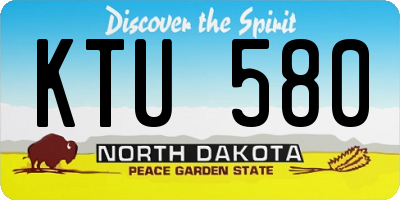 ND license plate KTU580