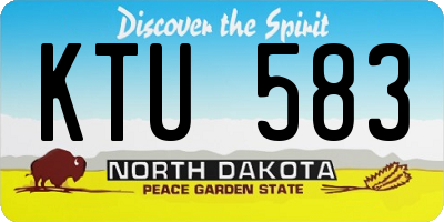 ND license plate KTU583