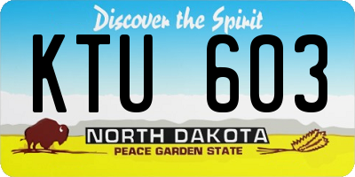 ND license plate KTU603