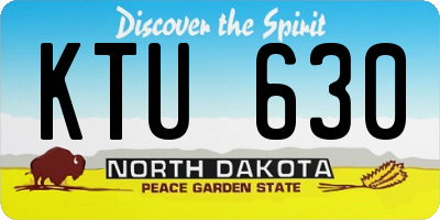 ND license plate KTU630