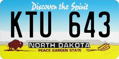 ND license plate KTU643