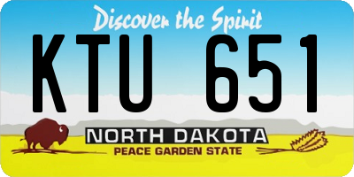 ND license plate KTU651