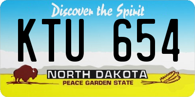 ND license plate KTU654