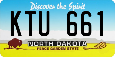 ND license plate KTU661
