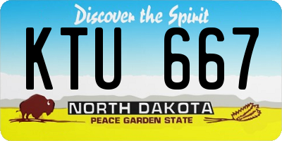 ND license plate KTU667