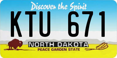 ND license plate KTU671