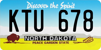 ND license plate KTU678