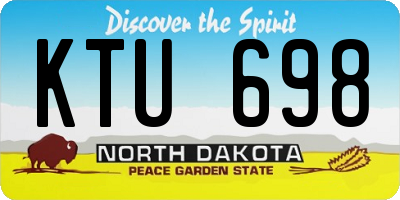 ND license plate KTU698