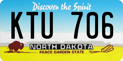ND license plate KTU706
