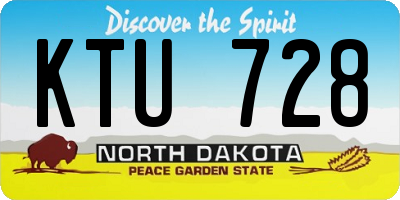 ND license plate KTU728