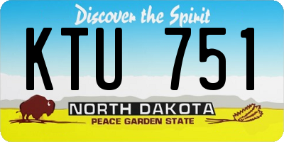 ND license plate KTU751