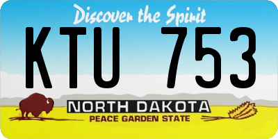ND license plate KTU753