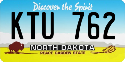 ND license plate KTU762