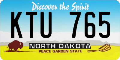 ND license plate KTU765