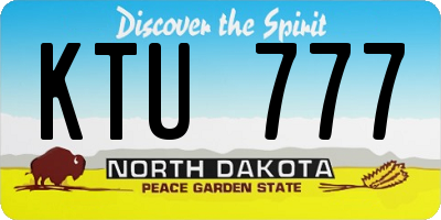ND license plate KTU777