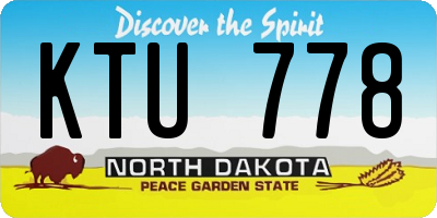 ND license plate KTU778