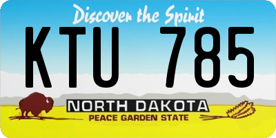 ND license plate KTU785