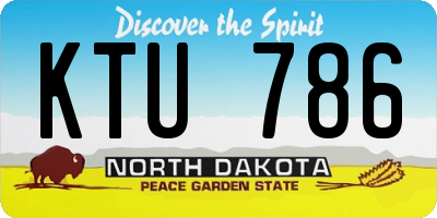 ND license plate KTU786