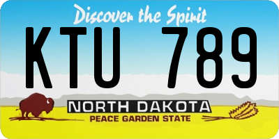 ND license plate KTU789