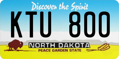 ND license plate KTU800