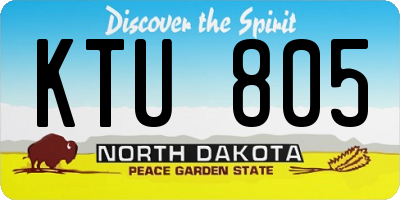 ND license plate KTU805
