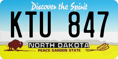 ND license plate KTU847