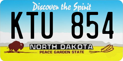 ND license plate KTU854