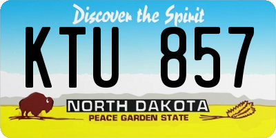 ND license plate KTU857