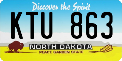 ND license plate KTU863