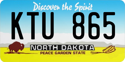 ND license plate KTU865