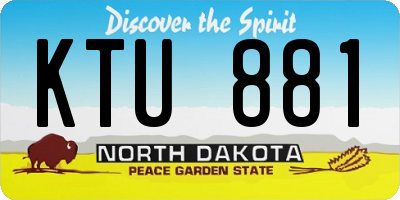 ND license plate KTU881