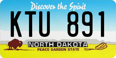 ND license plate KTU891