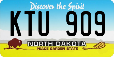 ND license plate KTU909