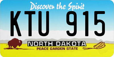 ND license plate KTU915