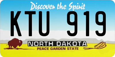 ND license plate KTU919