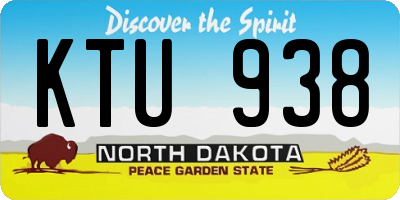 ND license plate KTU938