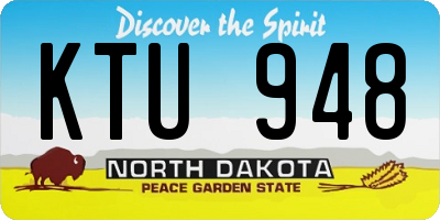 ND license plate KTU948