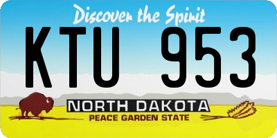 ND license plate KTU953