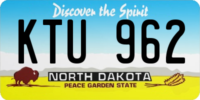 ND license plate KTU962
