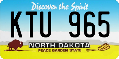 ND license plate KTU965