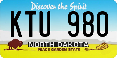 ND license plate KTU980
