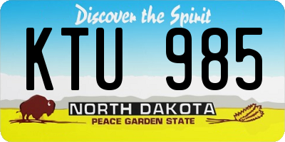 ND license plate KTU985