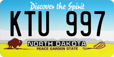 ND license plate KTU997